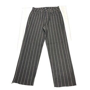 RVCA Women’s Holli Black Striped High Rise Crop Pants Size 28 Skater Streetwear